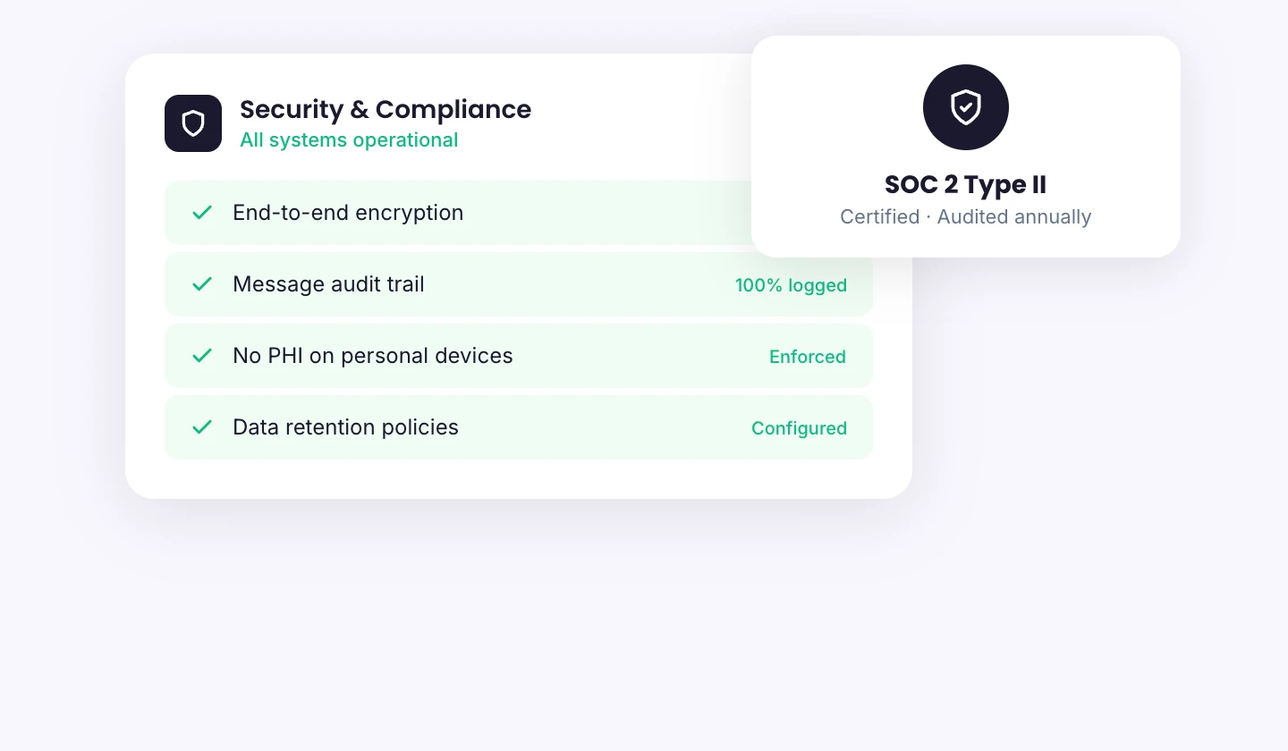 Security compliance checklist with SOC 2 certification badge